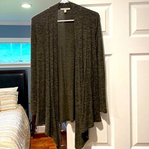 Heathered olive green cardigan